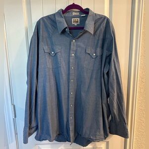 Men’s Denim Long Sleeve Pearl Snap